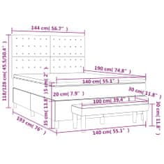 Petromila vidaXL Boxspring posteľ s matracom tmavosivá 140x190 cm látka