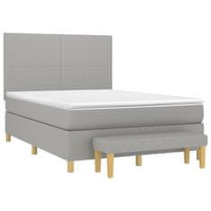 Petromila vidaXL Boxspring posteľ s matracom bledosivý 140x190 cm látka