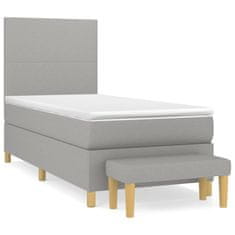 Petromila vidaXL Boxspring posteľ s matracom bledosivý 100x200 cm látka