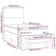 Petromila vidaXL Boxspring posteľ s matracom tmavosivá 90x190 cm látka