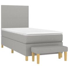 Petromila vidaXL Boxspring posteľ s matracom bledosivý 100x200 cm látka