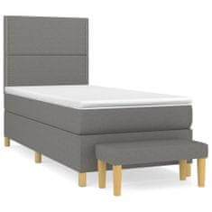 Petromila vidaXL Boxspring posteľ s matracom tmavosivá 100x200 cm látka