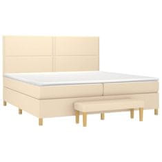 Petromila vidaXL Boxspring posteľ s matracom krémová 200x200 cm látka