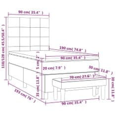 Petromila vidaXL Boxspring posteľ s matracom tmavosivá 90x190 cm látka