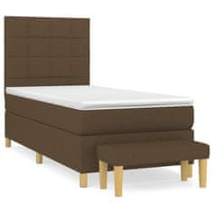 Petromila vidaXL Boxspring posteľ s matracom tmavohnedá 100x200 cm látka