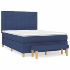 Petromila vidaXL Boxspring posteľ s matracom modrý 140x190 cm látka