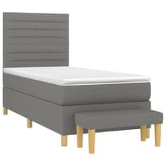 Petromila vidaXL Boxspring posteľ s matracom tmavosivá 90x200 cm látka