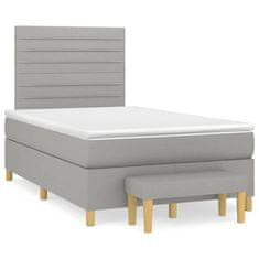 shumee Boxspring posteľ s matracom bledosivá 120x190 cm látka