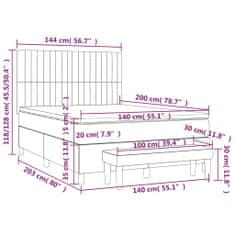 Petromila vidaXL Boxspring posteľ s matracom tmavohnedá 140x200 cm látka