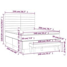 shumee Boxspring posteľ s matracom tmavosivá 140x200 cm látka