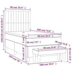 Petromila vidaXL Boxspring posteľ s matracom tmavohnedá 90x190 cm látka