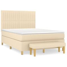 Petromila vidaXL Boxspring posteľ s matracom krémový 140x190 cm látka