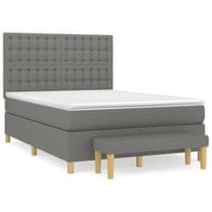 Petromila vidaXL Boxspring posteľ s matracom tmavosivá 140x200 cm látka