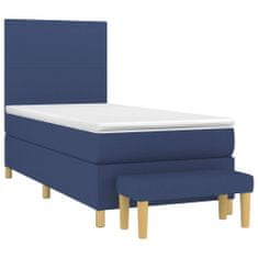 Petromila vidaXL Boxspring posteľ s matracom modrá 100x200 cm látka