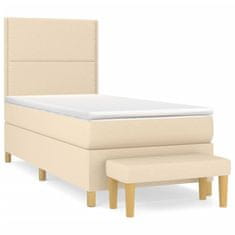 Petromila vidaXL Boxspring posteľ s matracom krémová 100x200 cm látka