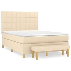 Petromila vidaXL Boxspring posteľ s matracom krémový 140x190 cm látka