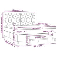 shumee Boxspring posteľ s matracom tmavohnedá 160x200 cm látka