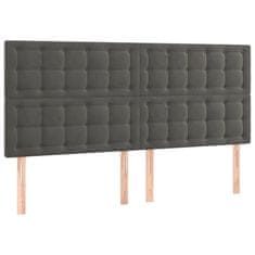 shumee Posteľný rám boxspring s matracom tmavosivý 160x200 cm zamat