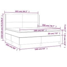 Petromila vidaXL Boxspring posteľ matrac a LED kapučínová 160x200 cm umelá koža