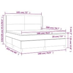 Petromila vidaXL Boxspring posteľ s matracom a LED biela 180x200 cm umelá koža