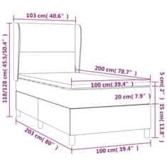 Petromila vidaXL Boxspring posteľ s matracom a LED biela 100x200 cm umelá koža