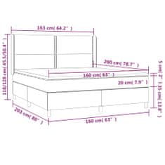 Petromila vidaXL Boxspring posteľ matrac a LED kapučínová 160x200 cm umelá koža