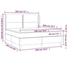 Petromila vidaXL Boxspring posteľ s matracom a LED biela 180x200 cm umelá koža