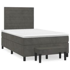 shumee Posteľný rám boxspring s matracom tmavosivý 90x190 cm zamat