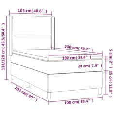 Petromila vidaXL Boxspring posteľ s matracom a LED čierna 100x200 cm umelá koža