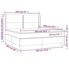 Petromila vidaXL Boxspring posteľ matrac a LED kapučínová 180x200 cm umelá koža