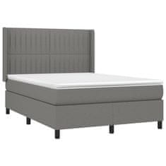 Petromila vidaXL Boxspring posteľ s matracom tmavosivá 140x190 cm látka