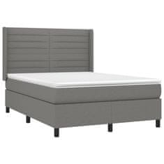 shumee Boxspring posteľ s matracom tmavosivá 140x200 cm látka