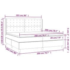 Petromila vidaXL Boxspring posteľ matrac a LED kapučínová 200x200 cm umelá koža