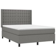 Petromila vidaXL Boxspring posteľ s matracom tmavosivá 140x190 cm látka