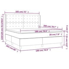 Petromila vidaXL Boxspring posteľ matrac a LED kapučínová 180x200 cm umelá koža