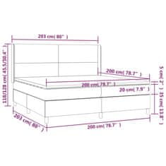 Petromila vidaXL Boxspring posteľ matrac a LED kapučínová 200x200 cm umelá koža