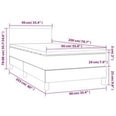 Petromila vidaXL Boxspring posteľ s matracom tmavosivá 90x200 cm látka