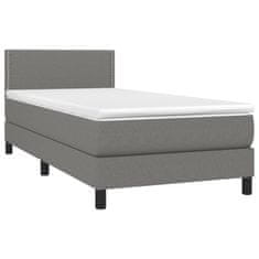 shumee Boxspring posteľ s matracom tmavosivá 100x200 cm látka