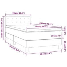 shumee Posteľný rám boxsping s matracom krémový 90x200 cm látka