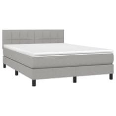 Petromila vidaXL Boxspring posteľ s matracom bledosivý 140x190 cm látka