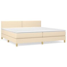 shumee Boxspring posteľ s matracom krémová 200x200 cm látka