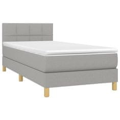 shumee Boxspring posteľ s matracom bledosivý 100x200 cm látka