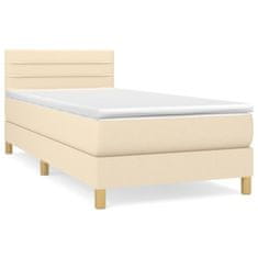 shumee Boxspring posteľ s matracom krémová 100x200 cm látka