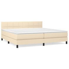 shumee Boxspring posteľ s matracom krémová 200x200 cm látka