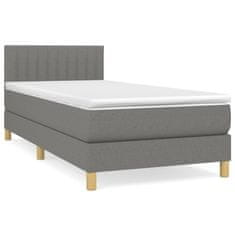 shumee Boxspring posteľ s matracom tmavosivá 90x190 cm látka