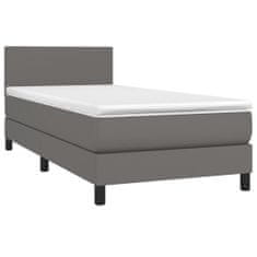 shumee Boxspring posteľ s matracom sivá 100x200 cm umelá koža