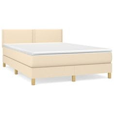 shumee Posteľný rám boxspring s matracom krémový 140x200 cm látka