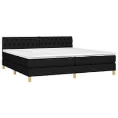 shumee Boxspring posteľ s matracom čierna 200x200 cm látka