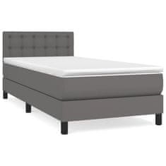 shumee Boxspring posteľ s matracom sivá 90x200 cm umelá koža