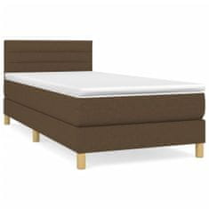 shumee Boxspring posteľ s matracom tmavohnedá 100x200 cm látka